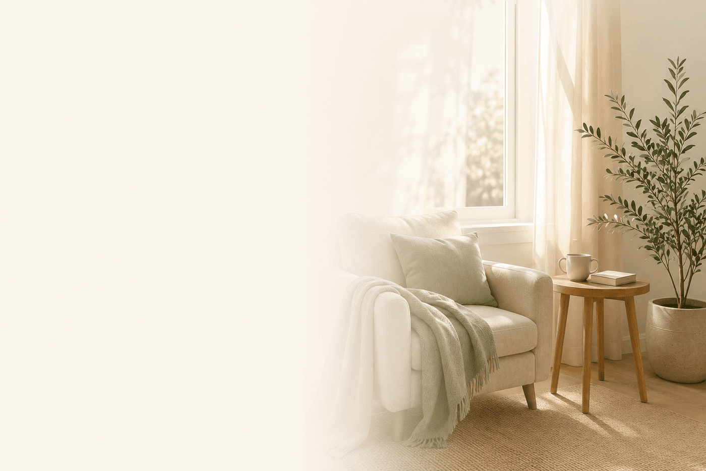 A calm, sunlit room — a quiet space to come home to